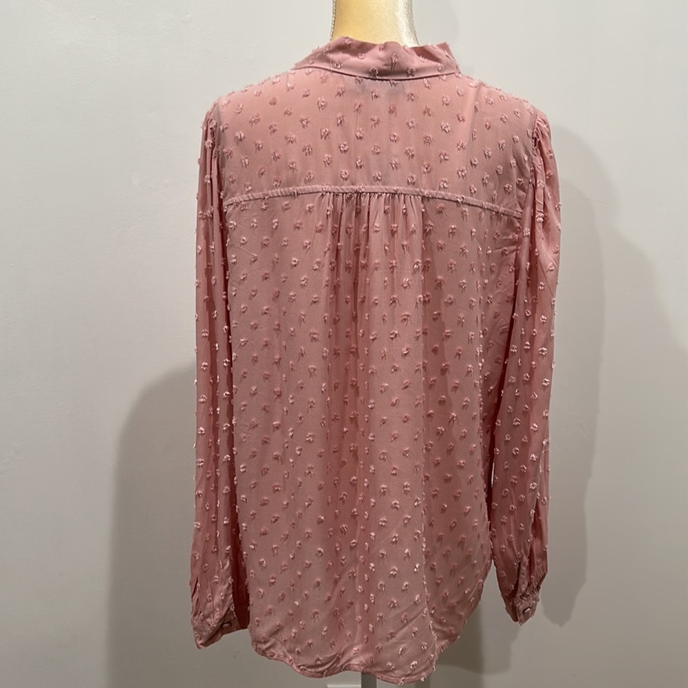 LOFT Clip Bow Blouse Size L - Picture 5 of 11